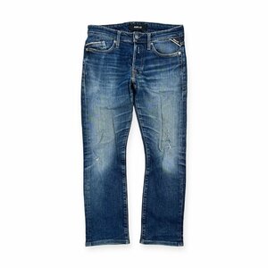 REPLAY JEANS リプレイ ヒゲ ハチノス ダメージ加工 ボタンフライ デニム パンツ ジーンズ ボトムス W29/メンズ Fashion Box Japan代理