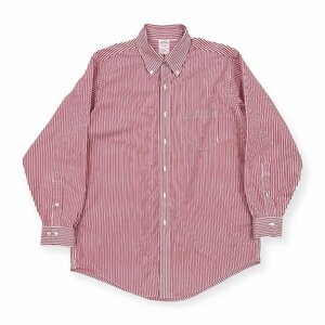 Brooks Brothers ブルックスブラザーズ TRADITIONAL FIT ストライプ ボタンダウン BD 長袖 ドレスシャツ 15 1/2-2/3 ノンアイロン 赤×白