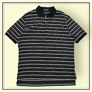 POLO GOLF RALPH LAUREN ポロゴルフ ラルフローレン ボーダー柄 半袖 コットン ポロシャツ 薄手 LLサイズ/メンズ スポーツ ナイガイ代理