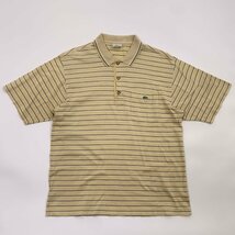 80s ビンテージ◆LACOSTE ラコステ◆半袖 ポロシャツ 文字ワニ / サイズ 4 /イエロー ベージュ 系 /天竺 コットン ポケット付き_画像2