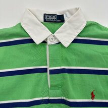 レア ビンテージ◆Polo by RALPH LAUREN ポロ ラルフローレン ボーダー柄 半袖 ラガーシャツ ポロシャツ Mサイズ/アクティ21代理 ラグビー_画像3