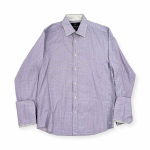 SCOTCH&SODA スコッチ&ソーダ ドット柄 ダブルカフス 袖先 切替デザイン コットン 長袖シャツ サイズ ( M ) /メンズ/紫 パープル 系