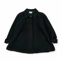 イタリア製◆TRENDS モヘア混 身幅ゆったり Aライン デザイン ウールコート サイズ 40 / 黒 ブラック レディース 古着 オールド_画像1