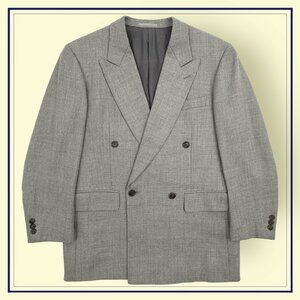 カシミヤ混◆LANVIN CLASSIQUE ランバン ウール ダブル テーラードジャケット サイズ S48-25 / ライトグレー メンズ 紳士 ビンテージ