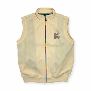 レア!!ビンテージ!!◆KENZO GOLF ケンゾー ゴルフ ネイティブ柄 フルジップ ベスト チマヨ オルテガ サイズ 3/アイボリー/メンズ 日本製