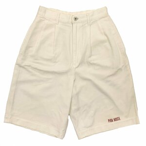 PINK HOUSE Pink House * shorts bottoms logo design lady's / cotton / ivory / cream series / made in Japan 