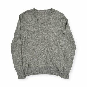 カシミヤ100%◆UNIQLO ユニクロ Vネック ニット セーター Mサイズ程度/グレー/レディース カシミア m-62