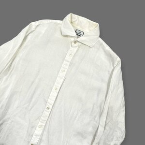 リネン100%◆BEAMS HEART ビームス ハート 長袖シャツ サイズ XL/大きいサイズ 白 ホワイト系 メンズ 麻