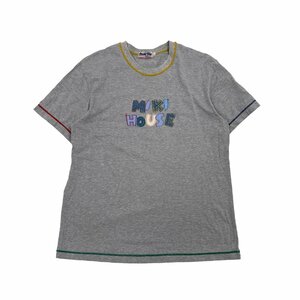 希少!!レア!!◆ミキハウス メンズ miki HOUSE MENS ロゴデザイン 半袖 Tシャツ カットソー Lサイズ/グレー系/日本製