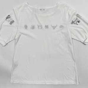 PICONE ピッコーネ ビーズ 刺繍 星座 デザイン 半袖Tシャツ カットソー サイズ 38 /白 ホワイト/レディース/日本製の画像6