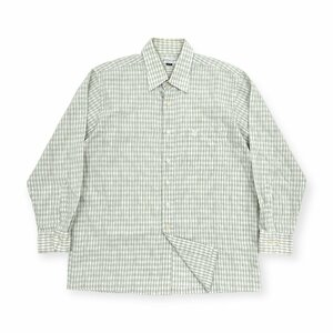 LYLE&SCOTT ライル&スコット チェック柄 シアサッカー 長袖シャツ L / グリーン系 メンズ ゴルフ