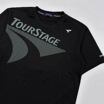 TOURSTAGE ツアーステージ BIGロゴプリント 裏メッシュ ドライ 半袖 Tシャツ カットソー サイズ L /黒 ブラック メンズ ゴルフ スポーツ_画像1