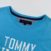 BIGロゴ◆TOMMY HILFIGER トミーヒルフィガー プリント 半袖Tシャツ カットソー Sサイズ/水色 メンズ_画像2