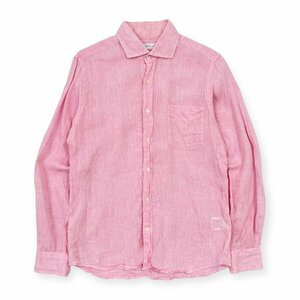 麻100%◆UNITED ARROWS green label relaxing ユナイテッドアローズ グリーンレーベル 長袖 リネンシャツ S /ピンク/メンズ