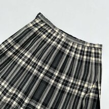 Lois CRAYON ロイスクレヨン チェック柄 切替 プリーツ デザイン ウール スカート サイズ /日本製 アトリエサーティーフォー_画像9