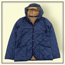 THE SMOCK SHOP スモックショップ 裏フリース フード付 キルティング ジャケット ダウン Mサイズ/ネイビー/レディース_画像1