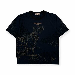 HARDY AMIES ハーディ エイミス H.A.sport アニマル ジャガー デザイン シアー Tシャツ 3サイズ /ブラック 日本製