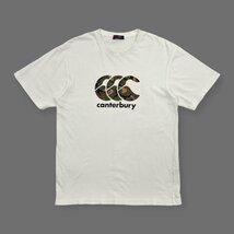 CANTERBURY カンタベリー カモフラ ロゴプリント 半袖 Tシャツ L /白/ホワイト/メンズ/ラグビー_画像1