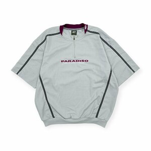 ゴルフ◆Paradiso パラディーゾ ハーフジップ ドライ 半袖 プルオーバー Tシャツ サイズ LL/メンズ スポーツ /グレー 大きいサイズ