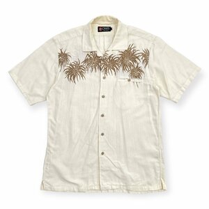 90s CHAPS チャップス ラルフローレン ヤシの木 デザイン リネン混 ハマカラー 半袖シャツ アロハシャツ L/メンズ/ビンテージ