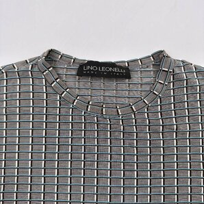 イタリア製◆LINO LEONELLI チェック柄 ストレッチ 半袖Tシャツ カットソー Mサイズ /D-TK1900/ビンテージの画像3