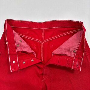 USA製◆90s 00s Levi's リーバイス 501 デニムパンツ ジーパン ジーンズ カラーデニム W32/レッド系/米国製 ボタン裏刻印553の画像5