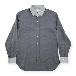 シルク混◆ETRO エトロ 長袖 クレリックシャツ ドレスシャツ 40 /グレー系/メンズ/イタリア製
