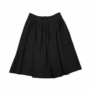 リネン混◆MARGARET HOWELL マーガレットハウエル プリーツ スカート フレア サイズ 1/ブラック 黒/レディース 日本製
