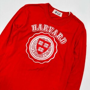 希少!!レア!!当時物!!◆VAN JAC ヴァン ヂャケット HARVARD カレッジ プリント 長袖Tシャツ カットソー M /70s 80s/ビンテージ/赤/レッド