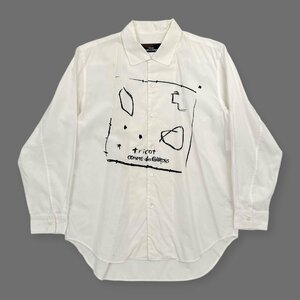 tricot COMME des GARCONS トリコ コムデギャルソン プリント デザイン 長袖シャツ /白/ホワイト