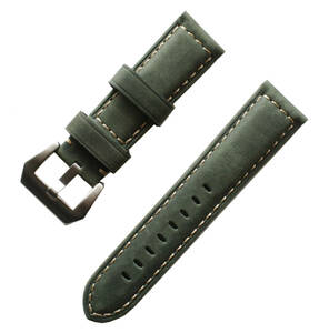 CG26 オリーブグリーン Paneraiパネライ代用ベルト26mm腕時計 革 ベルトデカ厚 47mmケースバンド 腕時計 替えバンド メンズ 工具付き