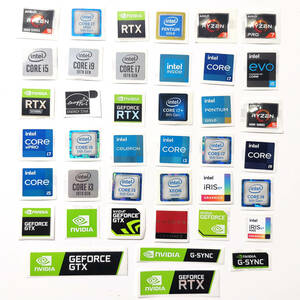  total 40 sheets regular emblem seal intel inside CPU GPU intel 10th Gen 9th 8th Gen core i5 decal i7 NVIDIA GERORCE sticker unused 