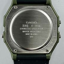 新品 CASIO F-91W グリーン クォーツクロノグラフ_画像9