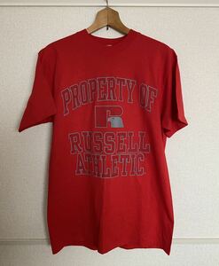 90s ヴィンテージ ラッセルアスレチック RUSSELL ATHLETIC ロゴ プリント Tシャツ L USA製 デザイン◎