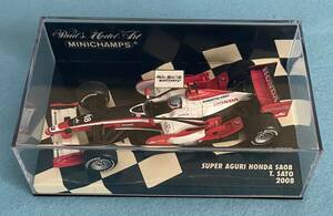 ミニチャンプス 1/43 SUPER AGURI HONDA SA08 T.SATO 2008