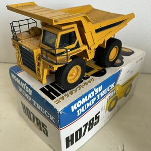 ジャンク コマツ ミニカー ＊KOMATSU 建設車両 HD785 D475A FD25-12 WING250 PC02 D155W 重機 ブルドーザー クレーン ダンプ トラックの画像3