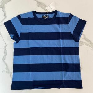 agnes b. アニエスベー 半袖 Tシャツ ボーダー ネイビー×ブルー レディース 3