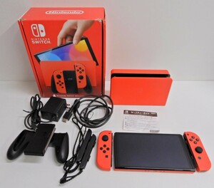 062Z320★【中古/動作品】 Nintendo Switch 有機ELモデル マリオレッド HEG-001 任天堂 スイッチ