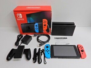 062Z321★【中古/動作品】 Nintendo Switch バッテリー強化版 ネオンブルー/ネオンレッド HAC-001 任天堂 スイッチ