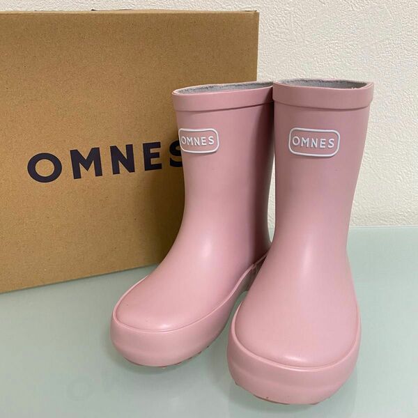 OMNES キッズ レインブーツ 15.0cm 長靴 サーモンピンク くすみピンク