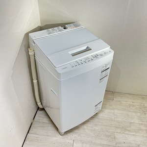f★送料無料/短期保証付★洗濯機 東芝 ZABOON 7.0kg ステンレス槽 AW-7D6-W 2018年製 DDモーターで低騒音 送風乾燥 商品ID：3S299805