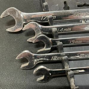 5本 セット Snap-on スナップオン  コンビネーションレンチ 10 12 13 14 17 mm ミリ ホルダー 付き 車載工具 にもの画像3