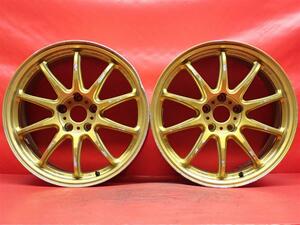 ジャンク 中古ホイール 2本組 WORK ワーク EMOTION ZR10 エモーション・ゼットアールテン 8.5J 18インチ PCD114.3 5穴 +38 ハブ73 ja18