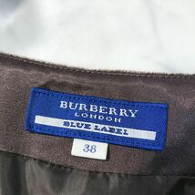 《良品◎》BURBERRY BLUE LABEL バーバリーブルーレーベル★日本製*ベロアワンピース*ブラウン*サイズ38(LA1820)◆S60_画像4