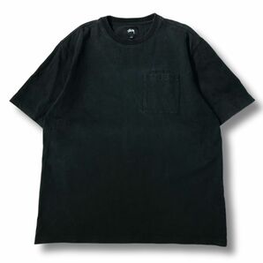 《良品◎》STUSSY ステューシー★ワンポイント*刺繍デザイン半袖*ポケットTシャツ*カットソー*ブラック*サイズL(MS2836)◆S60の画像1