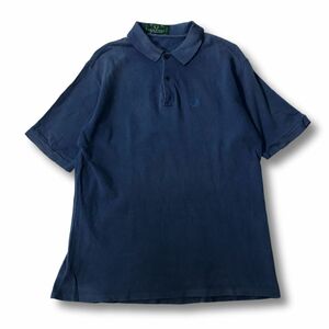 { рекомендация *}FRED PERRY Fred Perry * Англия производства * one отметка вышивка * короткий рукав * дизайн рубашка-поло * темно-синий * размер 44(MS2851)*S60