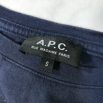 《オススメ◎》A.P.C アーペーセー★ワンポイント刺繍**半袖*デザインTシャツ*カットソー*ネイビー*サイズS(MS2845)◆YP_画像6