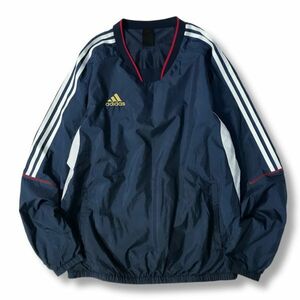 《良品◎》adidas アディダス★ワンポイント*スリーライン*ピステ*ジャケット*スポーツ*ネイビー(MW3303)◆S60