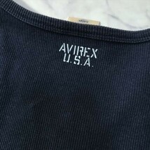 《良品◎》AVIREX アヴィレックス★Vネック*中袖Tシャツ*カットソー*ネイビー*サイズL(MA6100)◆S60_画像5