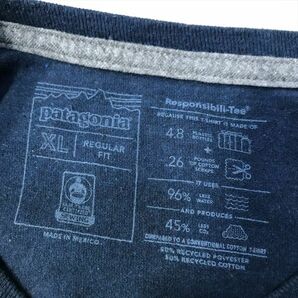 《良品◎》Patagonia パタゴニア★バッグイラスト*ワンポイント*ロゴTシャツ*カットソー*ネイビー*サイズXL(MS2754)◆S60の画像5